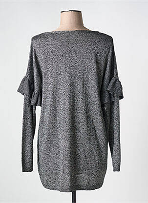 Pull tissage chiné manches longues gris MORGAN femme