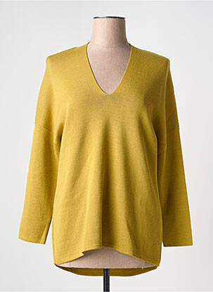 Pull coupe cintrée manches longues jaune MARIA BELLENTANI femme