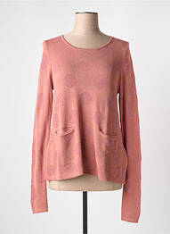 Pull coupe cintrée manches longues rose ICHI femme