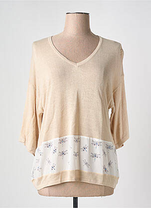 Pull coupe cintrée manches 3/4 beige LOLITAS & LOLOS femme