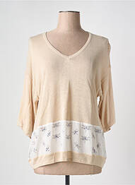 Pull coupe cintrée manches 3/4 beige LOLITAS & LOLOS femme