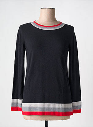 Pull coupe cintrée manches longues noir ELEONORA AMADEI femme