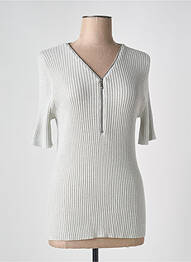 Pull stretch manches courtes argent PASSIONI femme