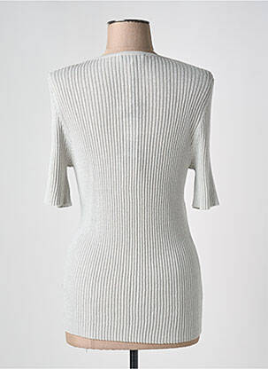 Pull col v manches courtes argent PASSIONI femme