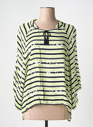 Blouse tissage popeline manches 3/4 vert EUGEN KLEIN femme