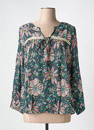 Blouse imprimé fleurs manches longues vert ACOTÉ femme