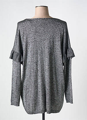 Pull tissage chiné manches longues gris MORGAN femme
