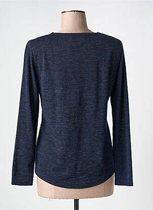 Pull tissage chiné manches longues bleu EUGEN KLEIN femme