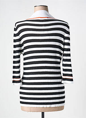 Pull col v manches 3/4 noir ELEONORA AMADEI femme