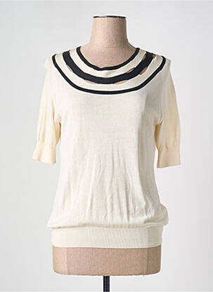 Pull stretch manches courtes beige DIANA GALLESI femme