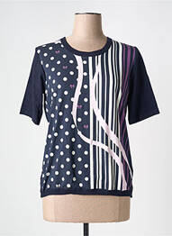 Pull coupe cintrée manches courtes bleu EUGEN KLEIN femme