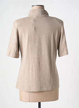 Pull tissage chiné manches courtes marron EUGEN KLEIN femme