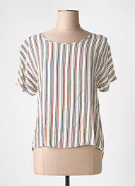 Blouse manches courtes manches courtes beige LA FEE MARABOUTEE femme