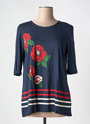 T-shirt manches mi-longues manches courtes bleu DESIGUAL femme