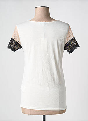 T-shirt stretch manches courtes beige MORGAN femme