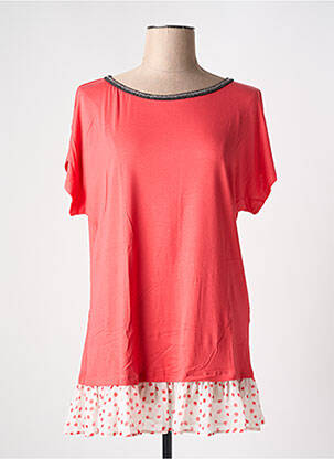 Tunique manches courtes tissage jersey rouge 3322 femme