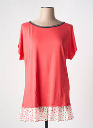 Tunique manches courtes coupe cintrée rouge 3322 femme