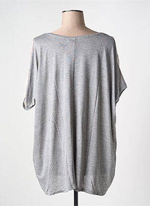Blouse tissage popeline manches courtes gris DESIGUAL femme