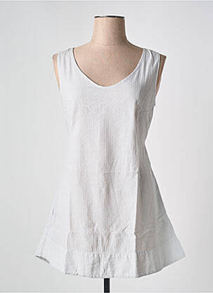 Tunique sans manche tissage crêpe gris MES SOEURS ET MOI femme