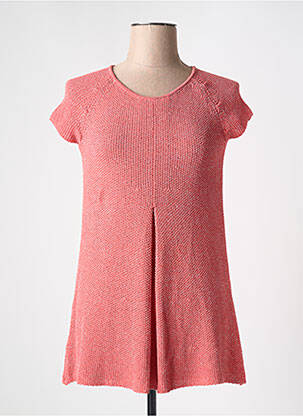 Pull tunique stretch manches courtes rose LOLITAS & LOLOS femme