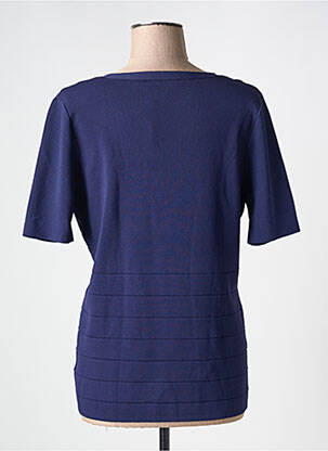 Pull coupe cintrée manches courtes bleu PASSIONI femme