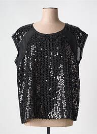 Top coupe fluide sans manche noir FRANSA femme