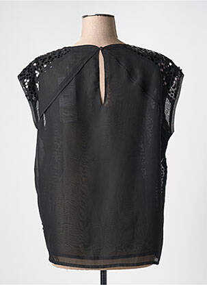 Top coupe fluide sans manche noir FRANSA femme