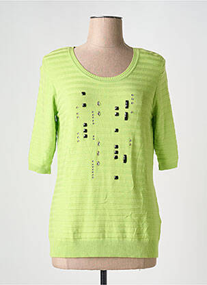 Pull stretch manches courtes vert EUGEN KLEIN femme