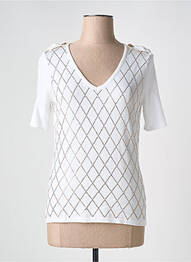 Pull stretch manches courtes beige PASSIONI femme