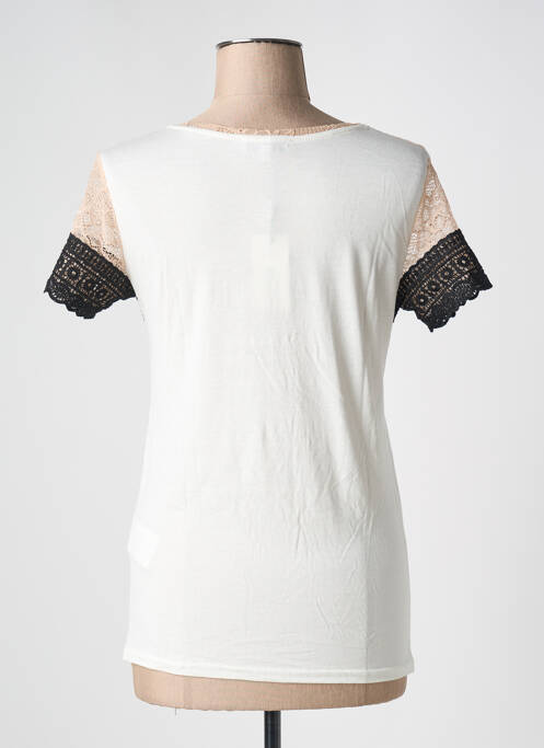 T-shirt stretch manches courtes beige MORGAN femme