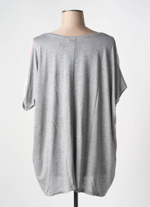 Blouse imprimé fleurs manches courtes gris DESIGUAL femme