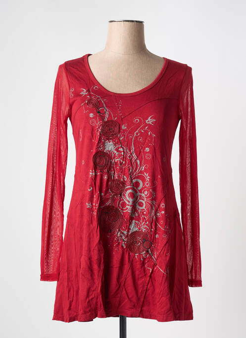 Tunique manches longues rouge DECA pour femme