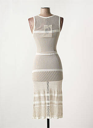 Robe longue sans manche sans manche beige BLEU BLANC ROUGE femme