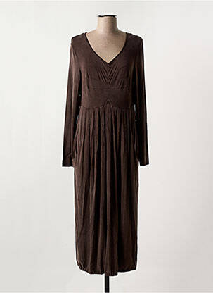 Robe longue manches longues manches longues marron MYRINE ANTWERP femme