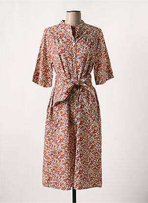 Robe mi-longue manches courtes manches courtes orange MAT DEM femme