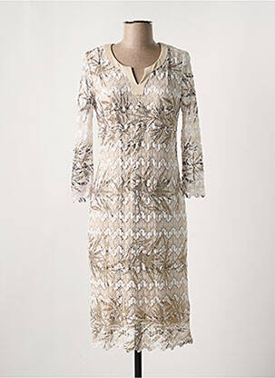 Robe mi-longue manches longues manches longues or EUGEN KLEIN femme