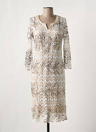 Robe mi-longue manches longues manches longues or EUGEN KLEIN femme