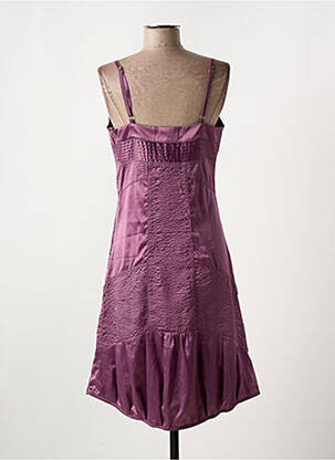 Robe mi-longue col v fines bretelles violet MAIS IL EST OU LE SOLEIL femme
