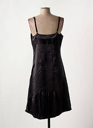 Robe mi-longue col v fines bretelles noir MAIS IL EST OU LE SOLEIL femme
