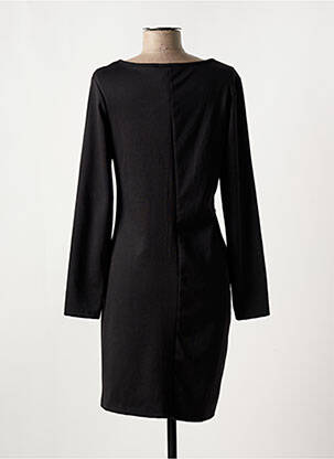 Robe mi-longue imprimé fantaisie manches longues noir POUSSIERE D'ETOLE femme