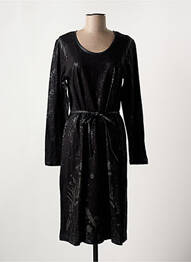 Robe mi-longue manches longues manches longues noir SOULMATE femme