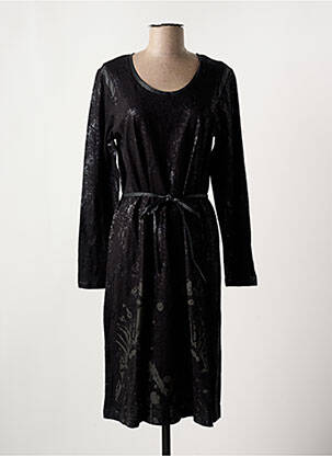 Robe mi-longue manches longues manches longues noir SOULMATE femme