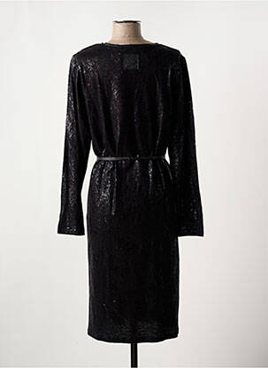 Robe mi-longue manches longues manches longues noir SOULMATE femme