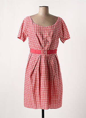 Robe courte manches courtes manches courtes rouge NIU femme