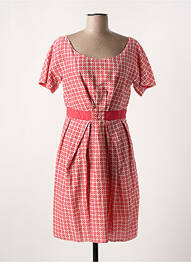 Robe courte manches courtes manches courtes rouge NIU femme
