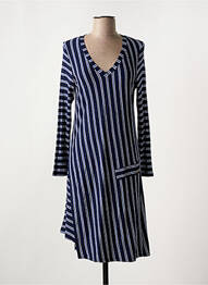 Robe mi-longue manches longues manches longues bleu 3322 femme
