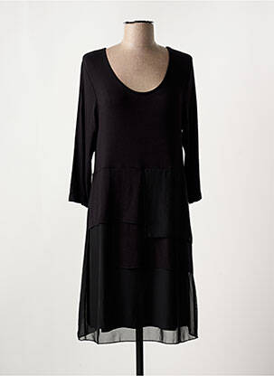 Robe mi-longue manches 3/4 manches 3/4 noir OLIVIER PHILIPS femme