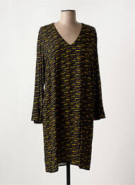 Robe mi-longue coupe fluide manches longues noir LA FEE MARABOUTEE femme