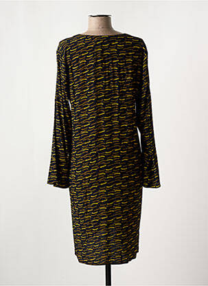 Robe mi-longue coupe fluide manches longues noir LA FEE MARABOUTEE femme