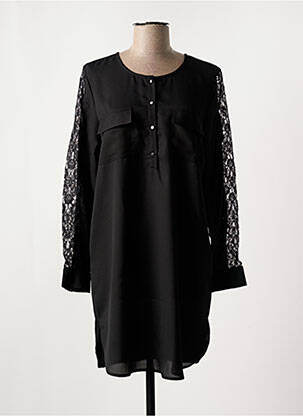 Robe courte coupe fluide manches longues noir FRANSA femme